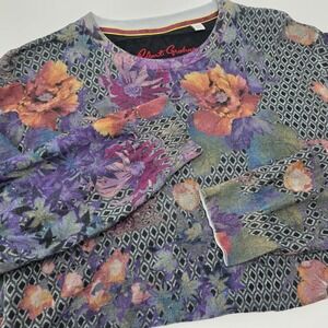 Robert Graham Pullover Sweater Floral Watercolor Flowers Linen Cotton Men 2XL